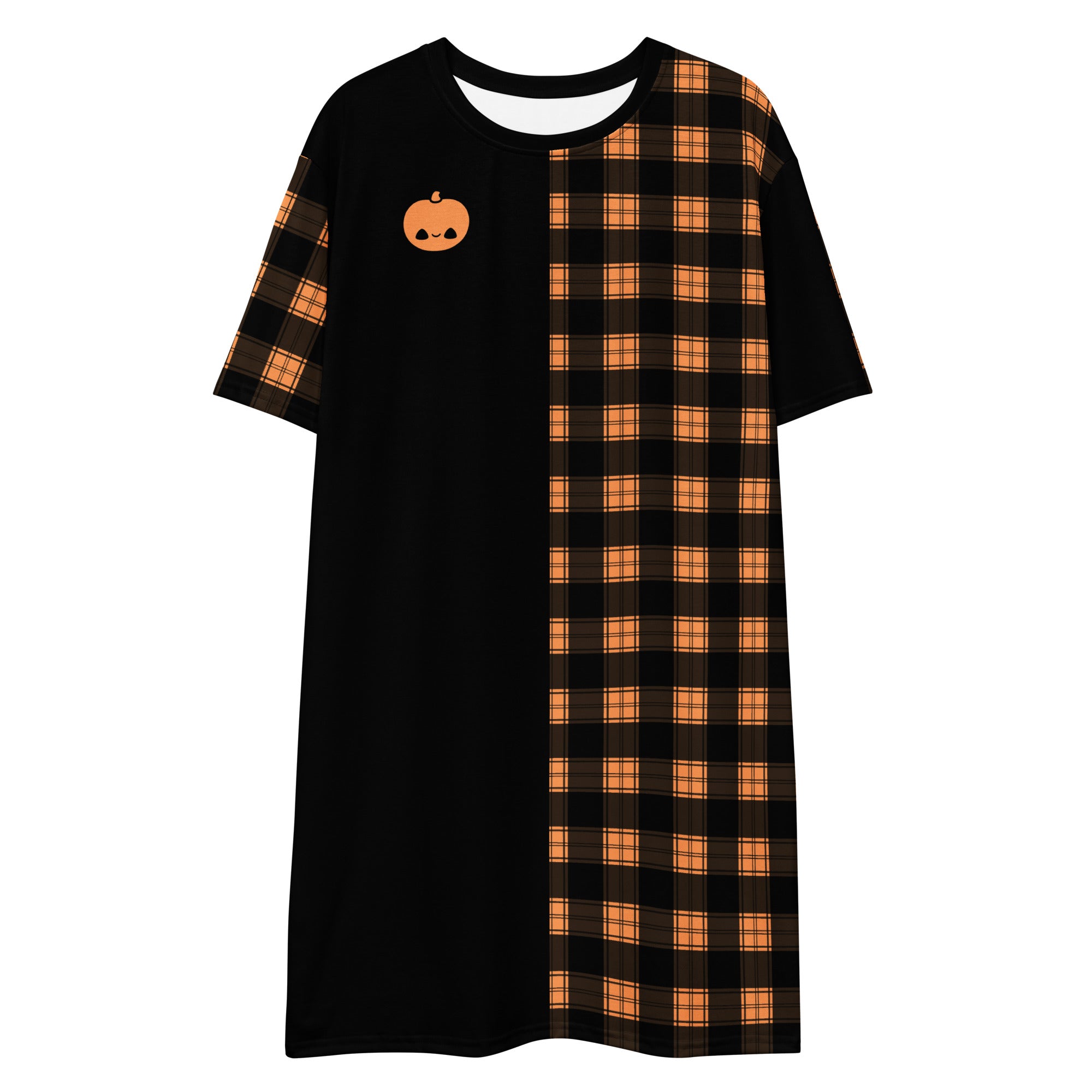 Split Plaid Jack O'Lantern