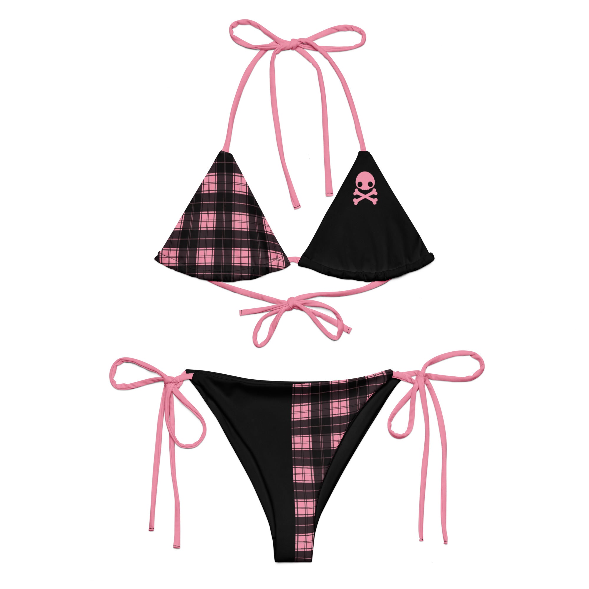 Pink Skull Plaid